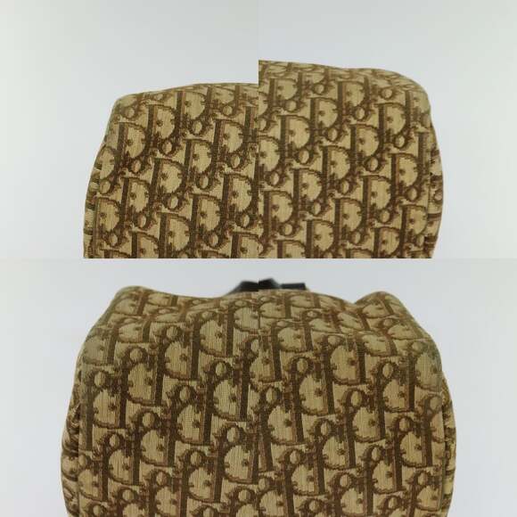 DIOR Trotter Canvas Boston Bag Brown Gold - Picture 10 of 12